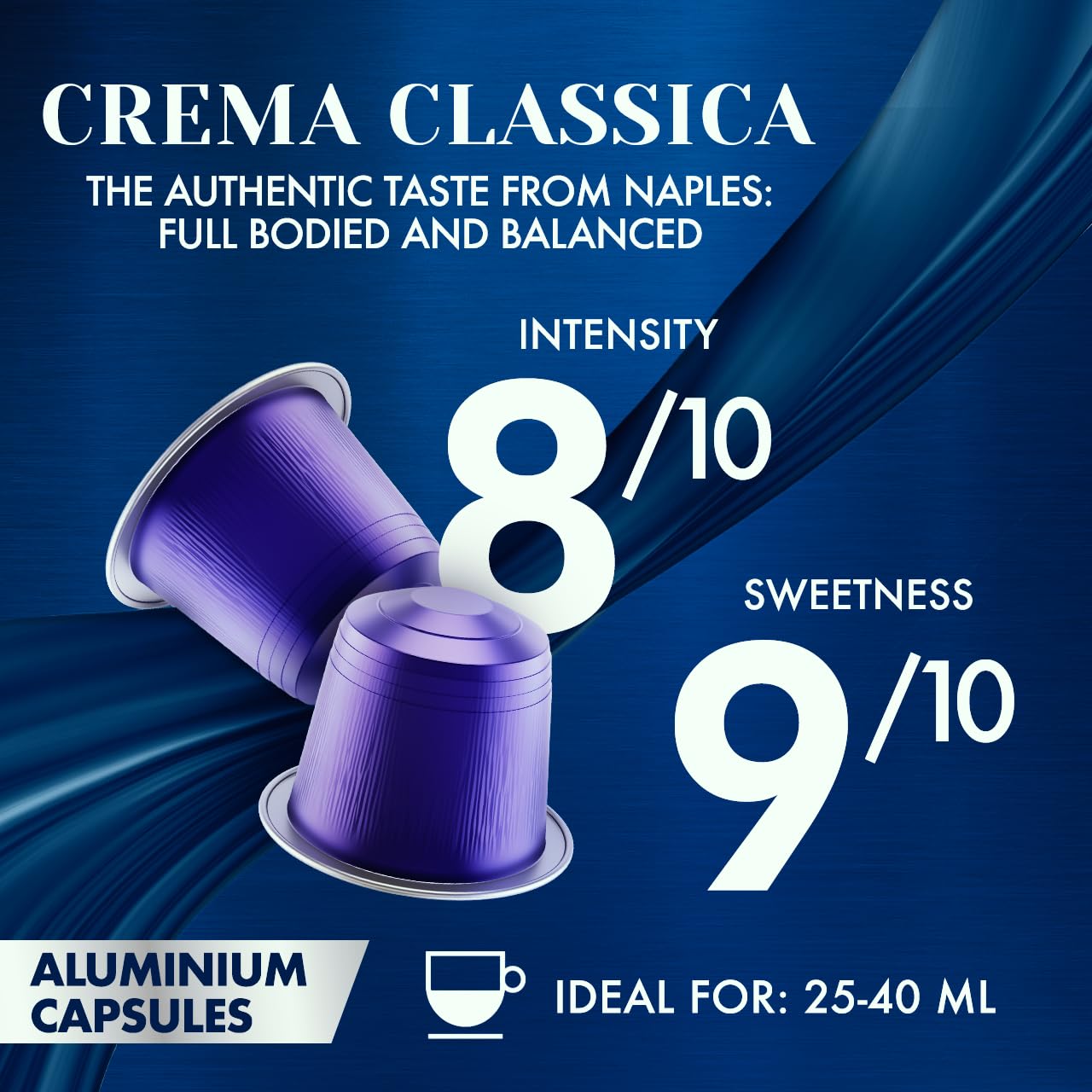 Caffe Borbone Aluminum Coffee Pods Compatible with Nespresso Original Machines, Crema Classica, Medium Roast, Rich and Velvety, Genuine Italian Coffee - NOT compatible with Vertuo - 100 Count