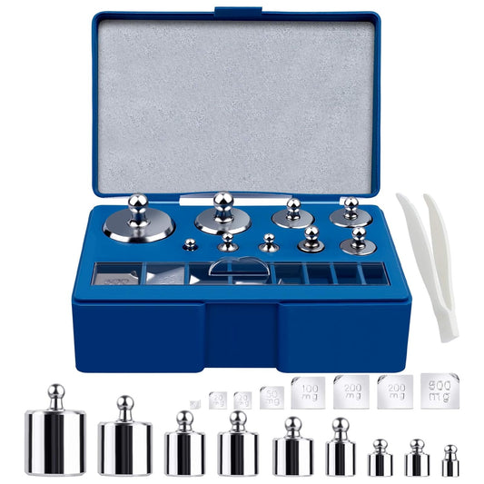 UCEC Calibration Weights for Digital Scale, 10mg - 100g Gram Weights Kit, Precision Stainless Steel Balance Scale Calibration Weight Set with Tweezers for Lab Educational Science