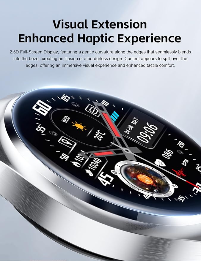 Smart Watch with Earbuds for Android iPhone,Round 1.53”HD Big Screen (Make/Answer Calls) Fitness Tracker,All-in-one Smartwatches Long Time Standby TWS Music Watch for Men Women