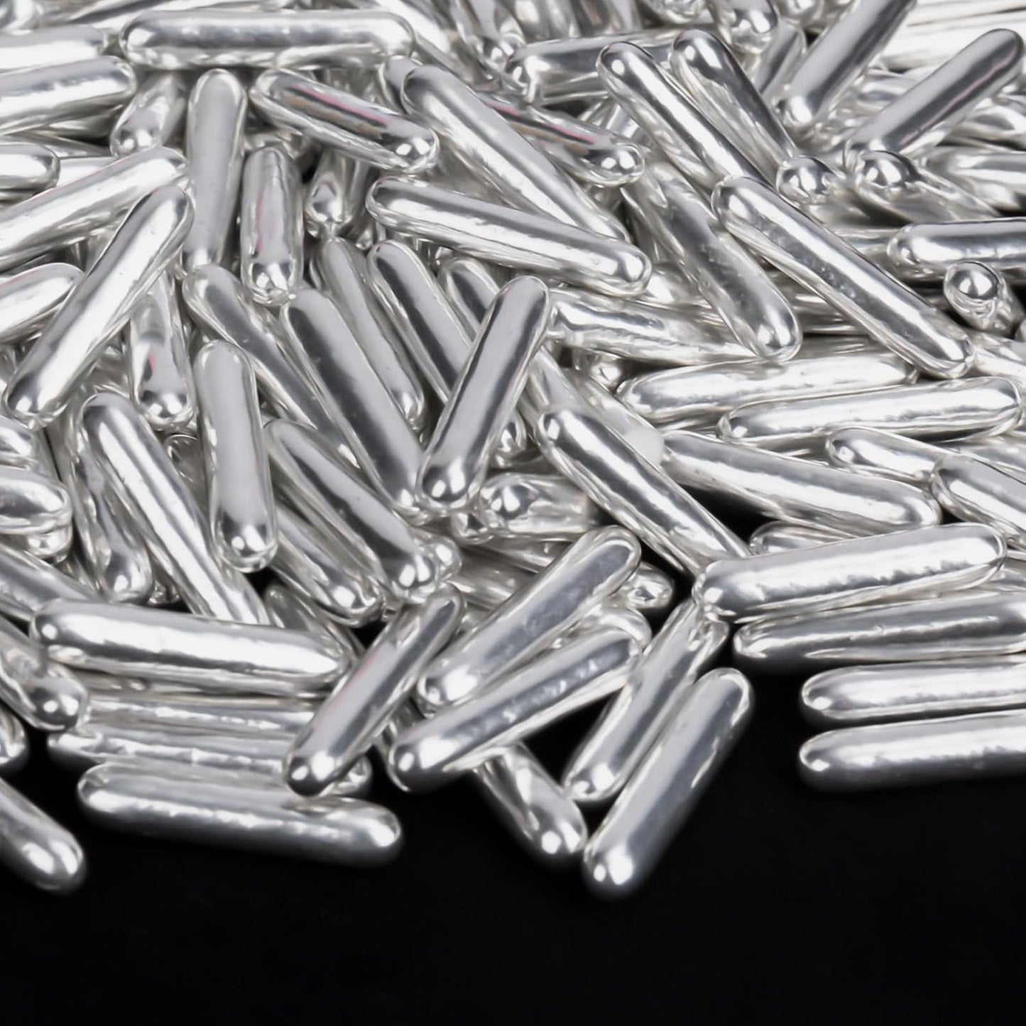 Twisweet Silver Rods Sprinkles, Edible Sugar Sprinkles for Cake Decorating, Candy Rods for Baking Cake Topper Ice Cream Cupcake Cookie Donut Decorations, Wedding Valentines Birthday Party Christmas Easter Supplies (130g/4.58oz)