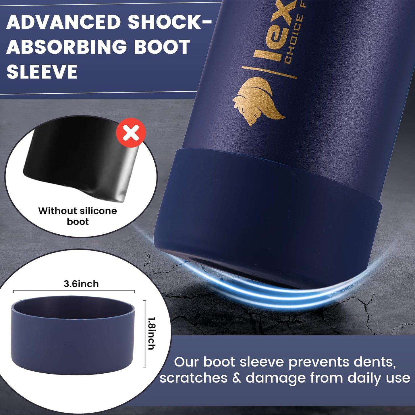 Lexlion Tea Infuser Bottle - Fruit Infuser Water Bottle 32 Oz, Triple Walled Insulated Stainless Steel Bottle, Thermal Leaf Infuser, Silicone Sleeve, 3 Lids Leakproof, Metal Mug Gallon