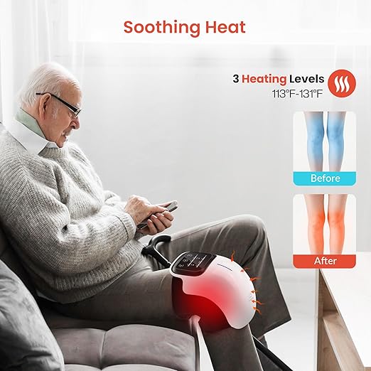 Snailax Cordless Knee Massager with Heat, FSA HSA Eligible, Heating Pad for Knee Pain, 3 Vibration Modes & 3 Heating Levels, Gifts for Men, Women, Heated Knee Brace Wrap