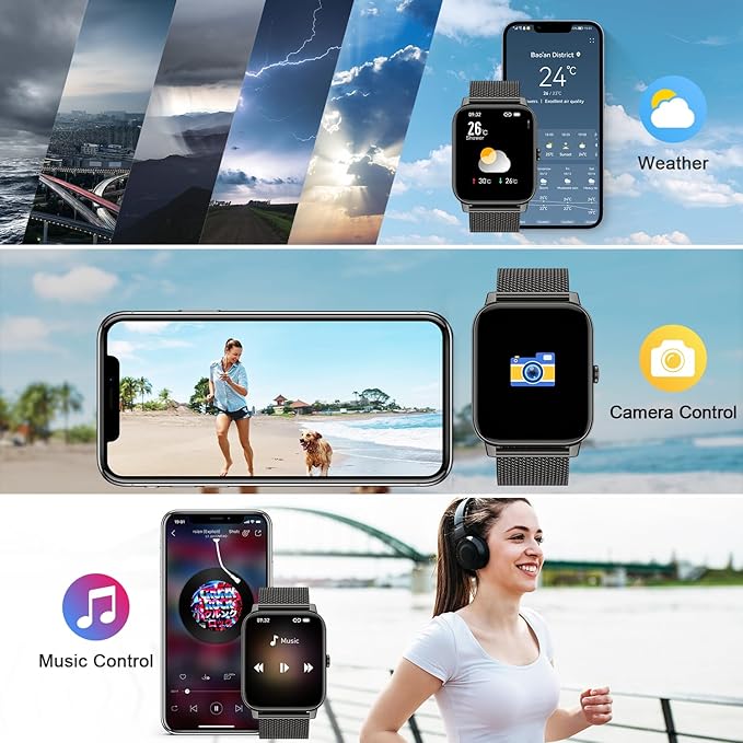 Smart Watch for Men Fitness Tracker: Waterproof Smart Watches for Women Digital Mens Watches Make/Answer Call Running Smartwatch Android Phone iPhone Samsung Compatible Heart Rate Monitor