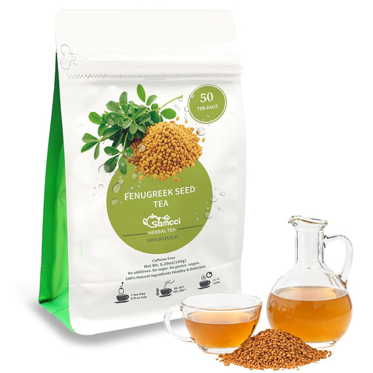 Samcci - Fenugreek Seed Tea Bags, 50 Teabags, 3g/bag - Natural Healthy Fenugreek Methi Seeds Herbal Tea - Non-GMO - Caffeine-free - Support Digestion & Improve Heart Health