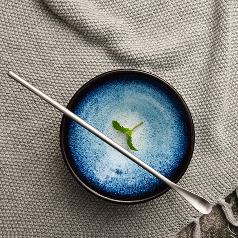 Delove Stainless Steel Coffee Stirring Spoon Beverage Cocktail Stirrers Stir Cocktail Drink Mixing Swizzle Stick- Tiny Salt Condiment Spoon - Reusable - Set of 4 (7.6-Inch)