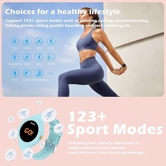 Smart Watch for Women Ladies Smartwatch for Android iOS Phones Heart Rate Sleep Tracker Fitness Watch 123+ Sports Modes Pedometer Calorie Counter