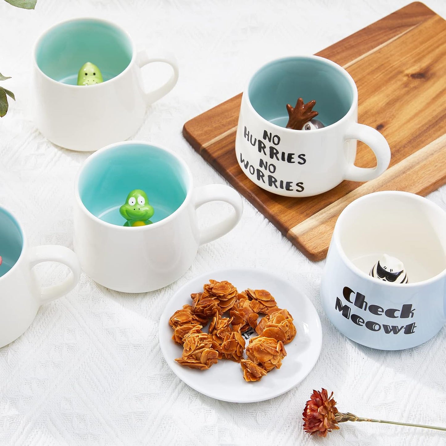 Horse Ceramic Cup Hidden 3D Animal Inside Mug,12 oz Cute Cartoon Handmade Figurine Mugs,Christmas Birthday Surprise for Friends Family or Kids (Horse)