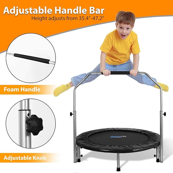SereneLife 36"/40" Foldable Mini Trampoline - Compact Fitness 150/220 lbs