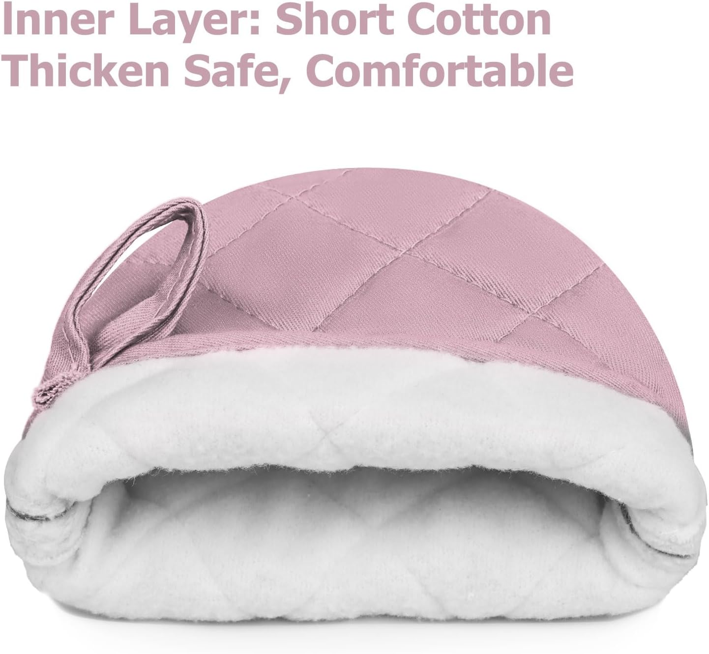 1 Pair Short Oven Mitts, Heat Resistant Silicone Kitchen Mini Oven Mitts for 500 Degrees, Non-Slip Grip Surfaces and Hanging Loop Gloves, Baking Grilling Barbecue Microwave Machine Washable