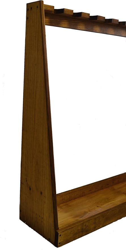 Seven-Gun Wooden Standing Floor Gun Display Rack. Fits Long Guns - Rifles or Shotguns