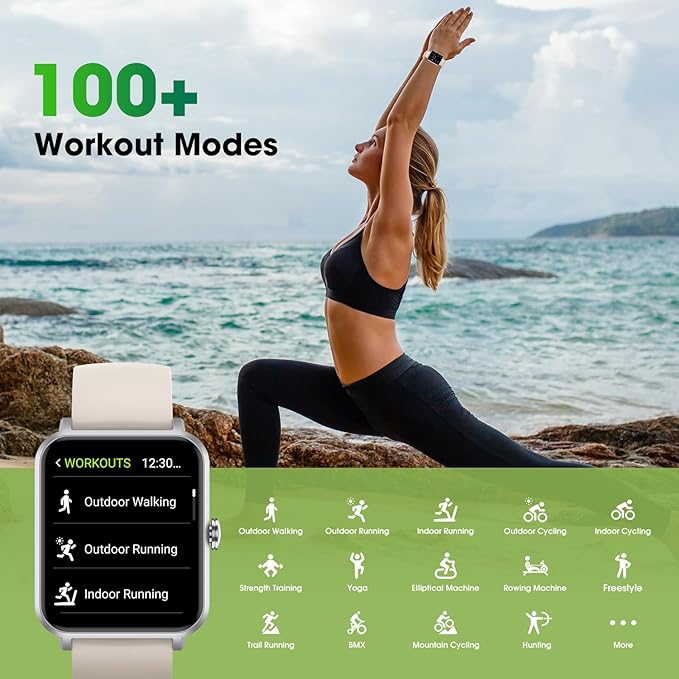 Smart Watch (Answer/Make Call) for Women Men, Fitness Tracker with Heart Rate, Blood Oxygen, Sleep Tracker, IP68 Waterproof Fitness Watch Step Calorie Counter Pedometer Compatible iPhone & Android
