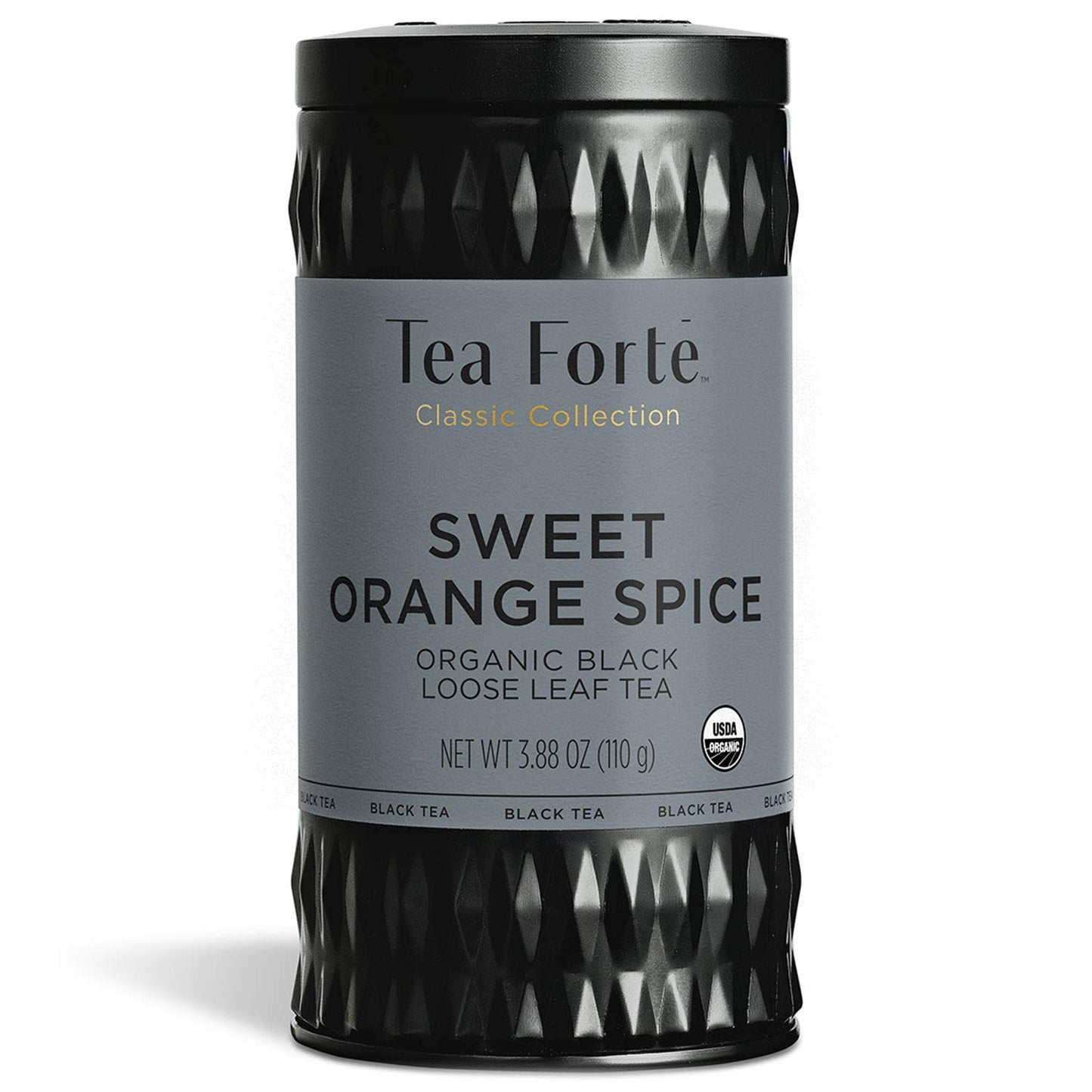 Tea Forte Sweet Orange Spice Premium Organic Loose Leaf Caffeinated Black Tea Blend Canister, Makes 35-50 Cups