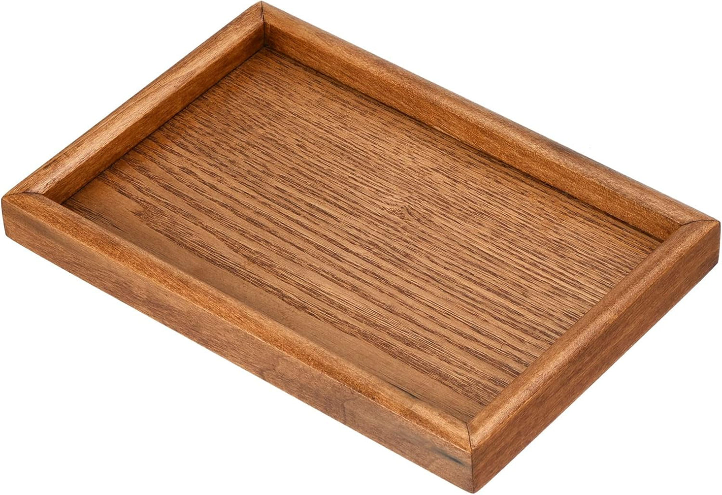 PATIKIL Wood Serving Tray 9x6 Inch Outer Base, Rectangular Decorative Platter for Home Decor Kitchen Table Candle Holder, Brown