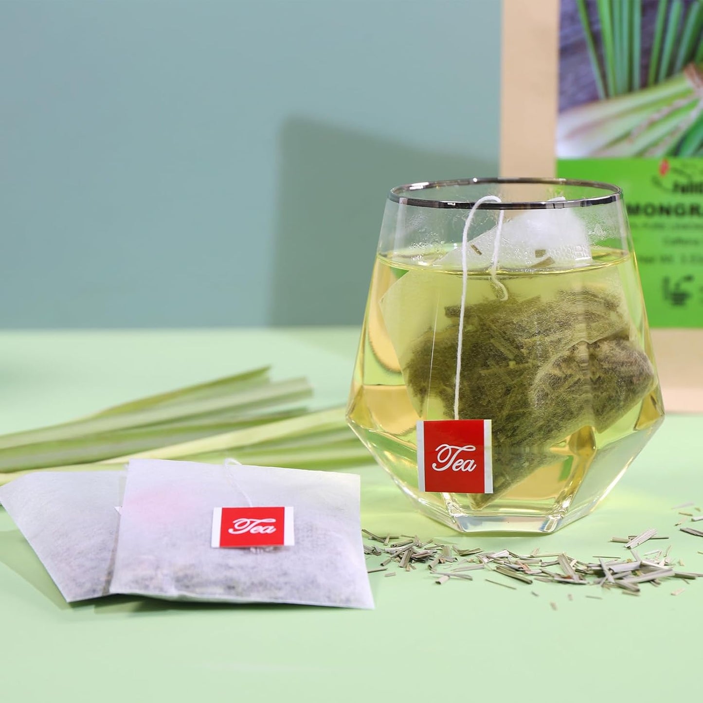 Fullchea - Lemongrass Tea Bags, 50 Teabags - Refreshing Herbal Tea Made from Pure Lemongrass Leaves - Non-GMO - Caffeine-Free - Perfect for Relaxation and Wellness
