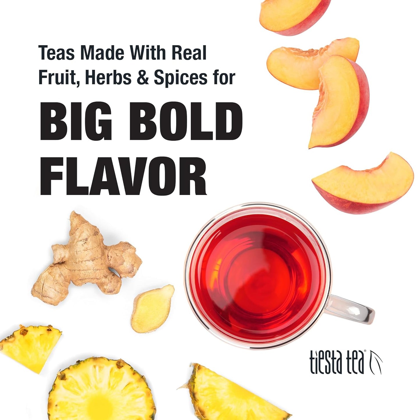 Tiesta Tea - Palm Beach Punch, Loose Leaf, Fruit Punch Herbal Tea, Caffeine-Free Tropical Blend with Apple and Orange, Brews Hot or Iced, 16oz Resealable Bulk Pouch, Up to 200 Cups