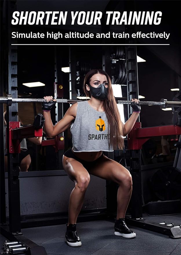 Sparthos High Altitude Mask - Simulate High Altitudes - for Gym, Cardio, Fitness, Running, Endurance and HIIT Training [16 Breathing Levels]