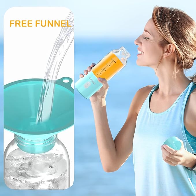 Smoothie Blender,Personal Blender with Funnel, Portable Blender for Shakes and Smoothies, 6 Stainless Steel Blades for Powerful Blending Performance,175W Blue (Blue)