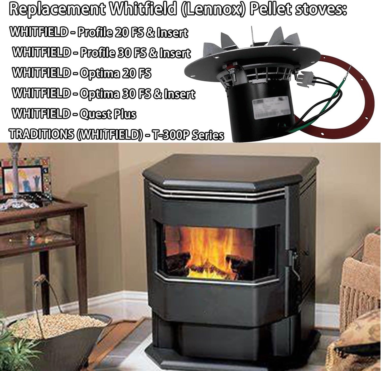 7-inch Silicone Gasket Replacement Whitfield Pellet Stove Profile 20/30 Combustion Exhaust Blower Motor Fit Part 61050041/12050011（2 Pack）