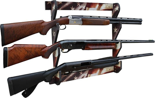 Rush Creek Creations | Indoor Gun Rack for up to 3 Rifles or Shotguns, Premium Wood Construction with Scratch-Resistant Finish Gun Storage for Firearms, Alternative for Gun Safe for Rifles and Pistols