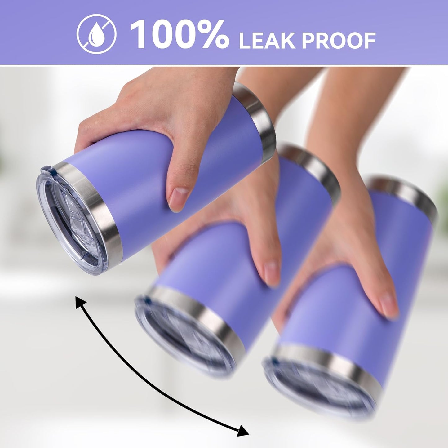 20 oz Tumbler Stainless Steel Tumblers Bulk with Lid Double Wall Insulated Coffee Tumbler Cups for Hot & Cold Drinks Powder Coated Travel Coffee Tumbler Mug Metal (Lavender, 1 pack)