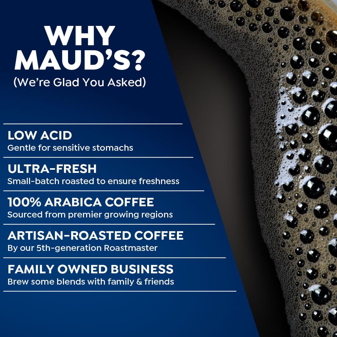 Maud's Decaf Coffee Pods Variety Pack, 54 ct, 6 Assorted Roasts & Flavors, Decaf Dark & Medium Roast Coffee in Recyclable Single Serve Pods - 100% Arabica Coffee, Compatible with Keurig K Cups Maker