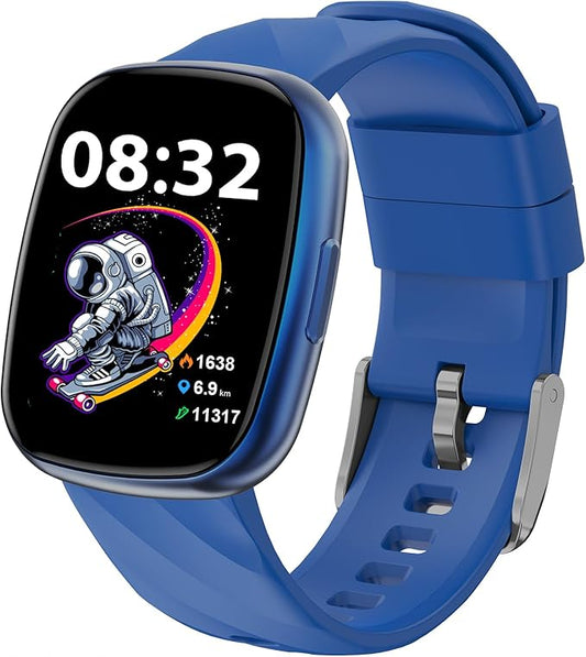 Smart Watch for Kids, Fitness Tracker with Pedometer, 100+ Sport Modes, Heart Rate, Sleep Monitor, Spo2, Calorie Step Counter, Fitness Watch 1.75"HD, Birthday Gifts for Girls Boys Teens 5-16 Blue