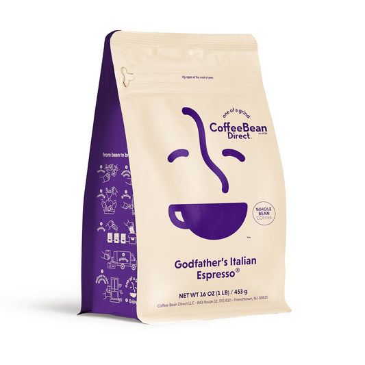 Coffee Bean Direct Godfather’s Italian Espresso®, Whole Bean Coffee, Dark Roast, 1 Pound Bag (Pack of 1)