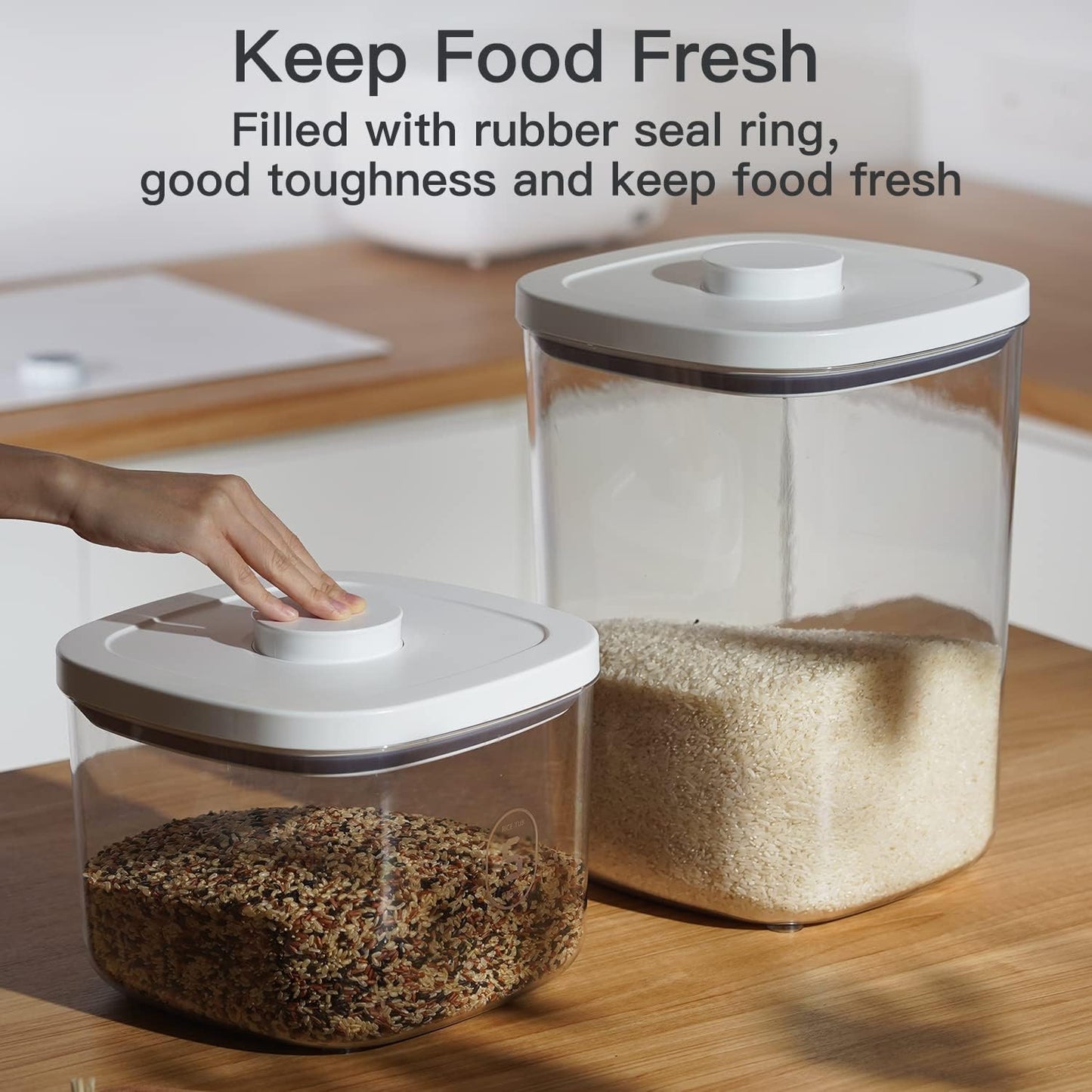 10 Lbs Storage Container Bin Rice Dispenser with Measuring Cup Food Cereal Container Bins Household for Kitchen Pantry Organization
