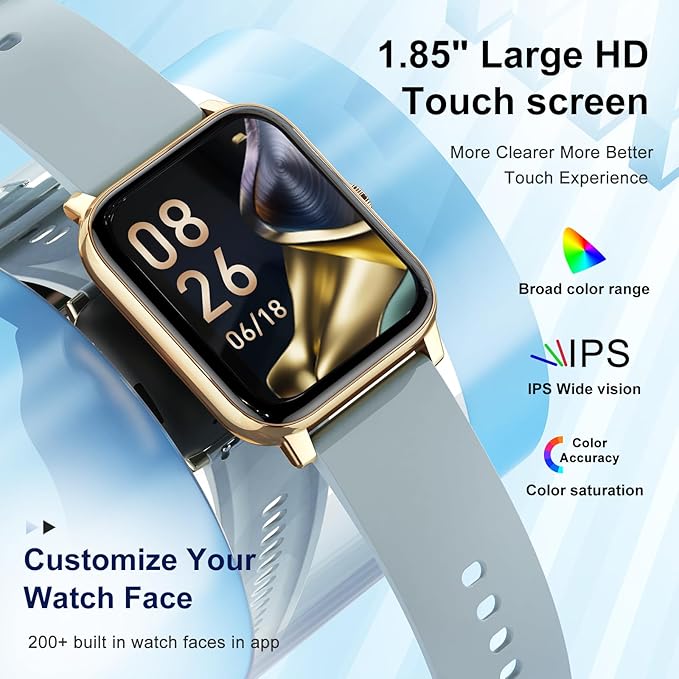 Smart Watch for Men Fitness Tracker: Smart Watches for Men Digital Womens Watches Make/Answer Call Waterproof Running Smartwatch Android Phone iPhone Samsung Compatible Heart Rate Monitor
