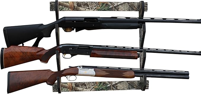 Rush Creek Creations | Indoor Gun Rack for up to 3 Rifles or Shotguns, Premium Wood Construction with Scratch-Resistant Finish Gun Storage for Firearms, Alternative for Gun Safe for Rifles and Pistols