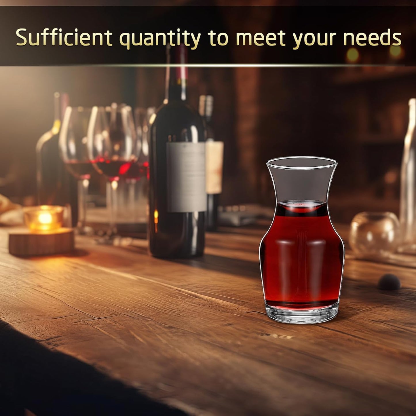 18 Pack Single Serving Wine Carafe Glass Small Mini Carafe Individual Wine Refill Decanter for Dinner Parties Tastings Bars Restaurants (6.5 oz)