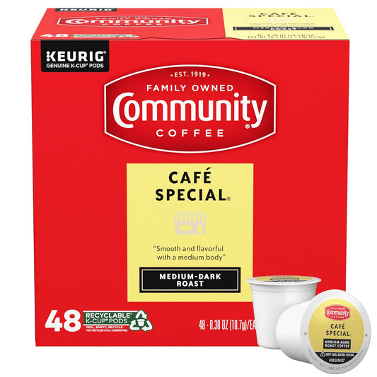Community Coffee Café Special Medium-Dark Roast Single-Serve Keurig K-Cup Pods 48 Count (Pack of 1)