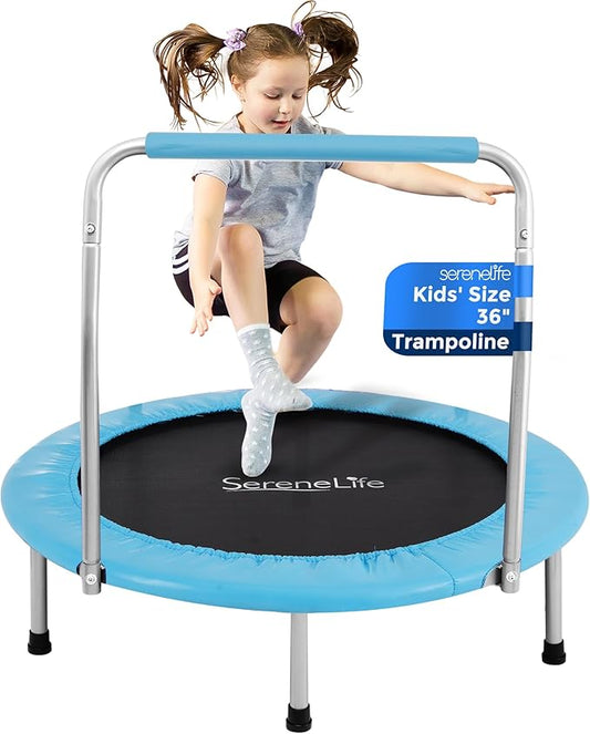 SereneLife 36"/40" Foldable Mini Trampoline - Compact Fitness 150/220 lbs