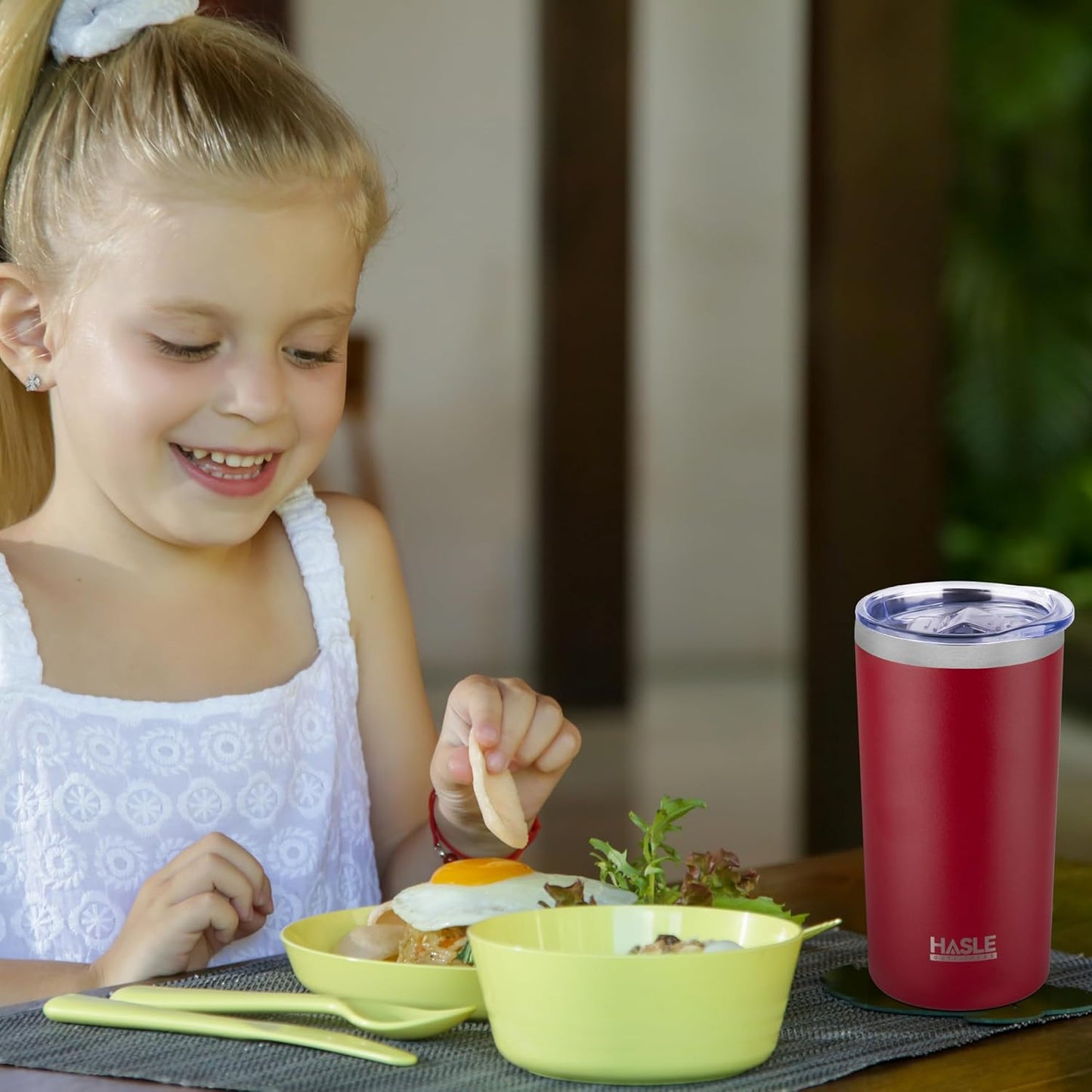 HASLE OUTFITTERS 12 oz Skinny Tumbler, Stainless Steel Insulated Slim Tumbler set bulk with Lid, Reusable Double Wall Travel Coffee Mug, Durable Powder Coated Travel Water Cup(Red,6)