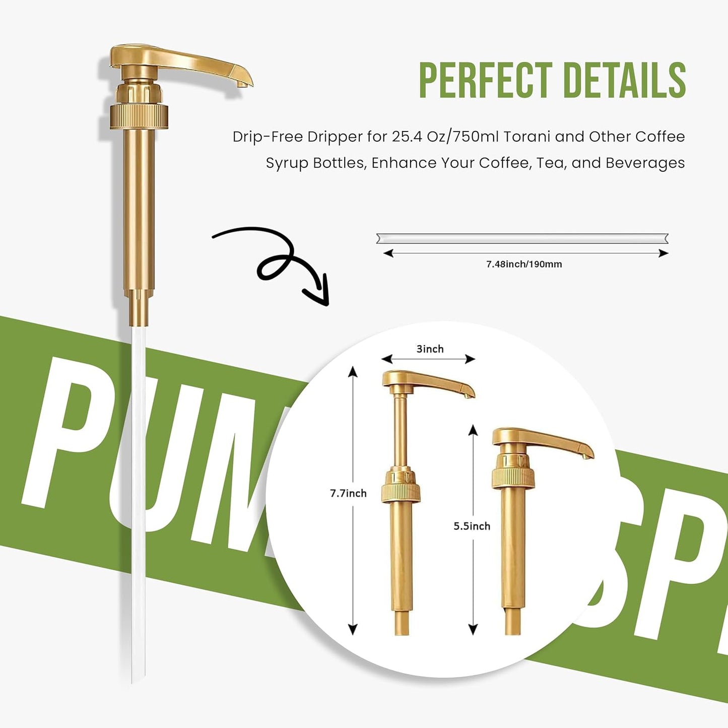 Jimoco® Syrup Pump Dispenser + Torani® Cane Sugar Syrup, 25.4 oz - Coffee Syrup Pump & Flavoring Bundle