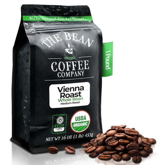 The Bean Organic Coffee Company Vienna Roast, Medium, Whole Bean Coffee, 16-Ounce Bag