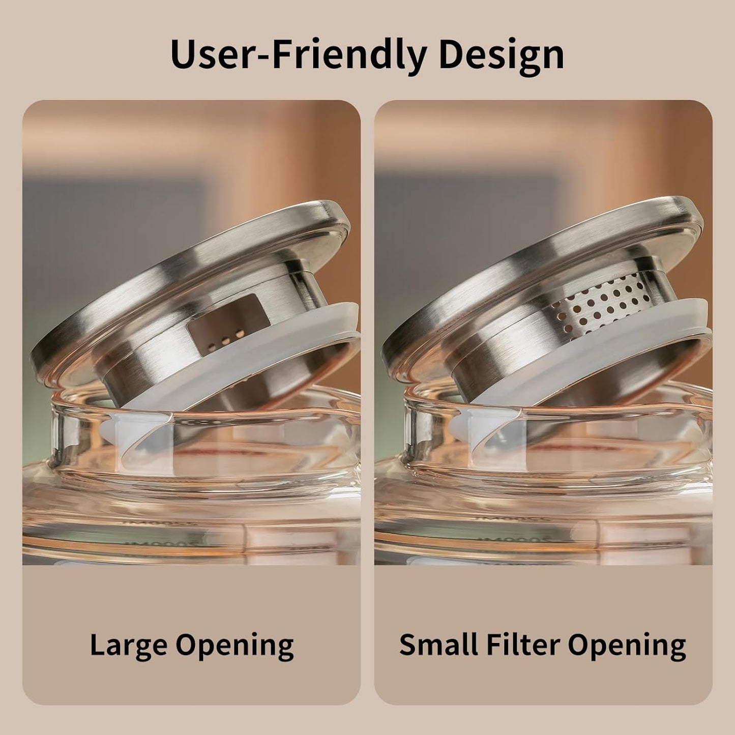 Glass Pitcher with Lid, 2 PACK 74 oz/2.2L Water Pitcher, Clear Borosilicate Glass Water Carafe for Cold Brew, Coffee, Lemonade, Iced SunTea,Beverage, Heat Resistant Water Glass Jug