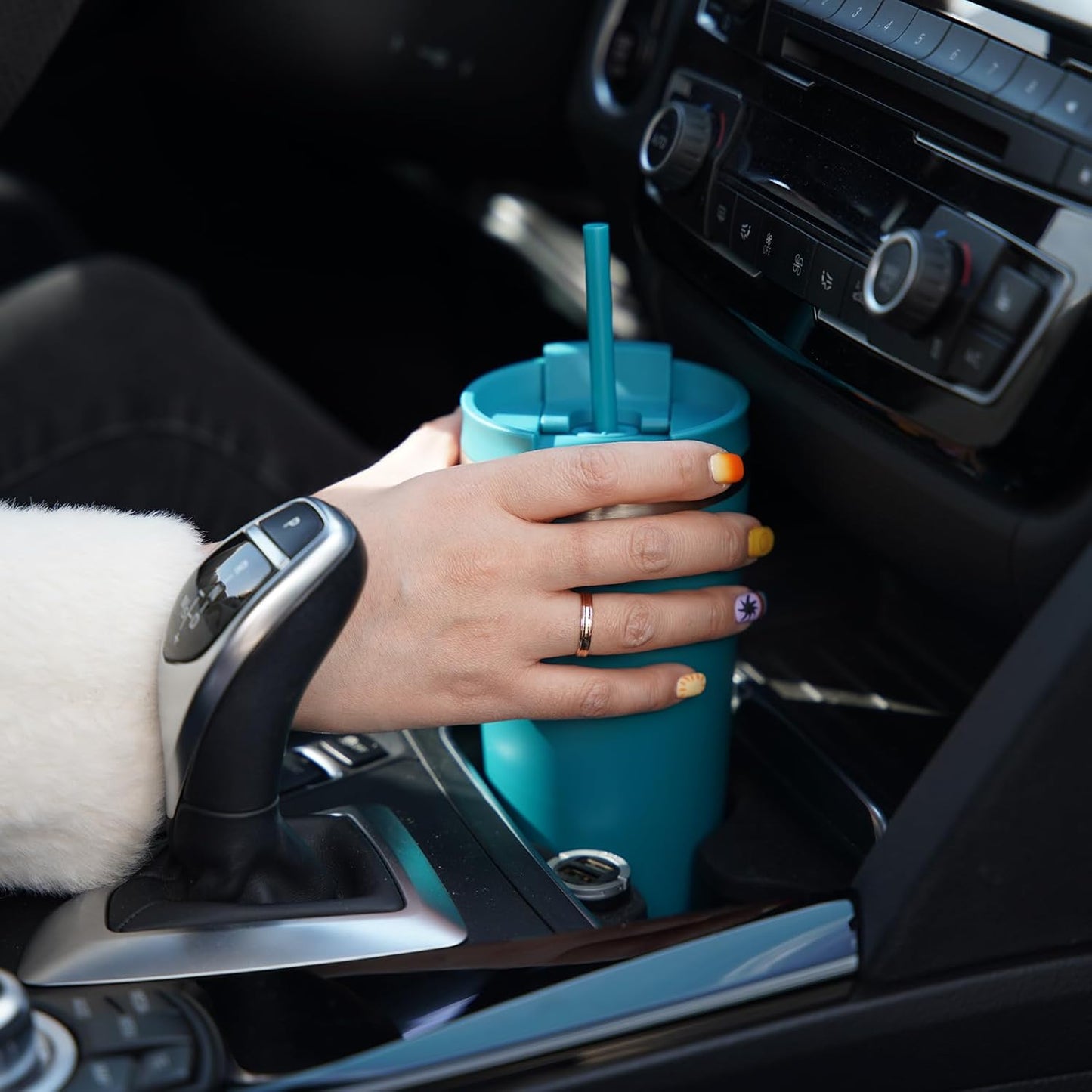 BJPKPK 18oz Tumbler With lid And Straw Stainless Steel Travel Coffee Mug Insulated Tumblers Cups,Laguna