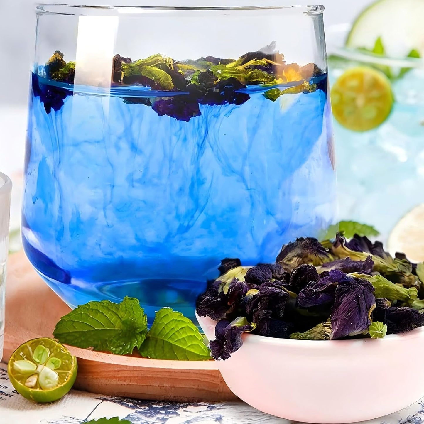 SXETBEAN Butterfly Pea Flower Tea | 3.5oz/100g Pure Dried Butterfly Pea Flowers for Teas, Coolers, Cocktails | No Sugar