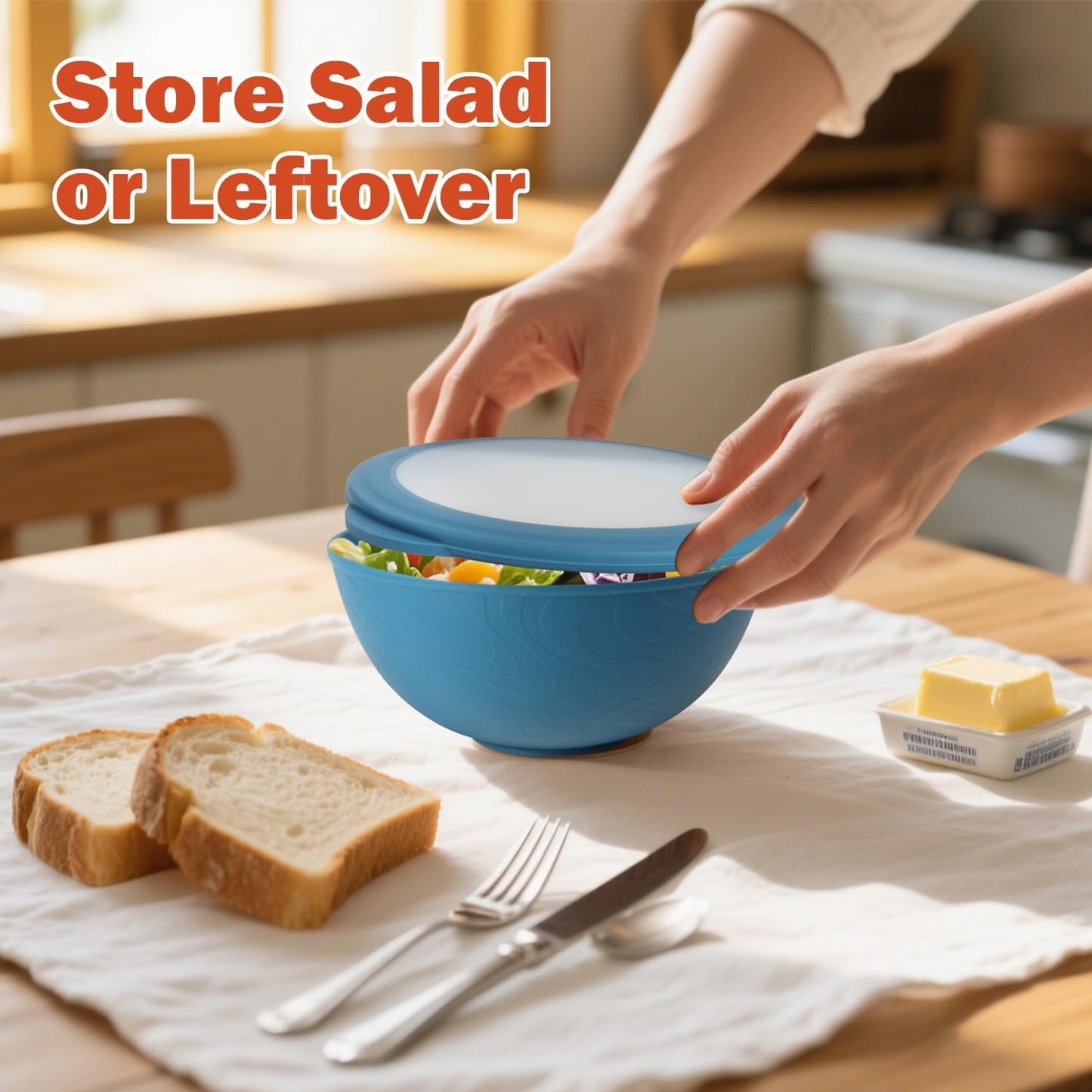 40oz wheat straw bowls with lids set of 4,cereal bowls with covers anti-leaking,unbreakable salad container for lunch, dishwasher safe bowl sets for kitchen. Vibrant Series