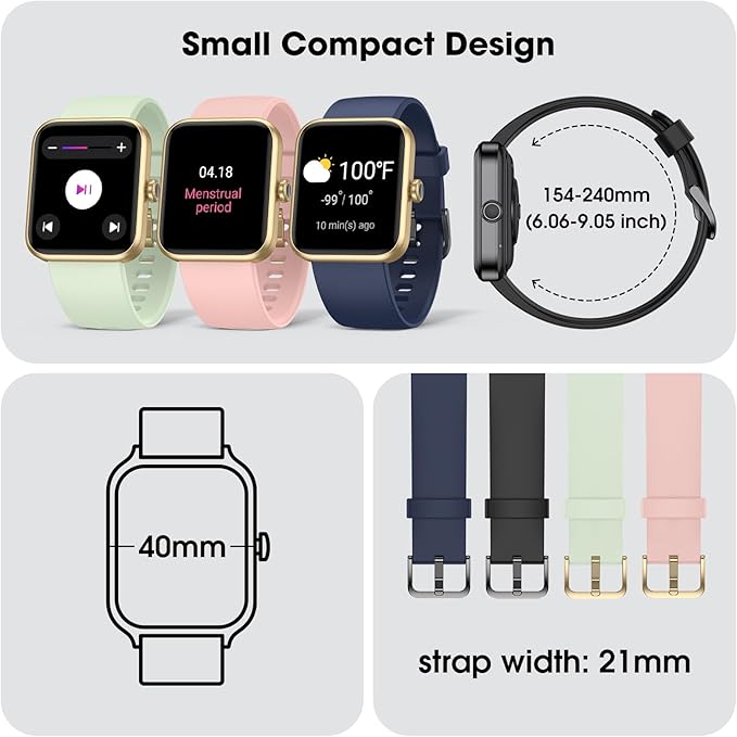 Smart Watch for Women Men, Fitness Tracker Watch with Heart Rate Monitor, Sleep, 5ATM Waterproof Smartwatch Sports Watch Compatible with Android iOS Phones Step Calories Counter