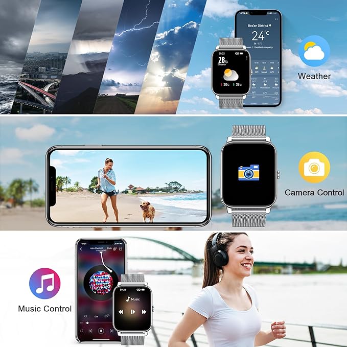 Smart Watch for Men Fitness Tracker: Waterproof Smart Watches for Men Digital Womens Watches Make/Answer Call Running Smartwatch Android Phone iPhone Samsung Compatible Heart Rate Monitor