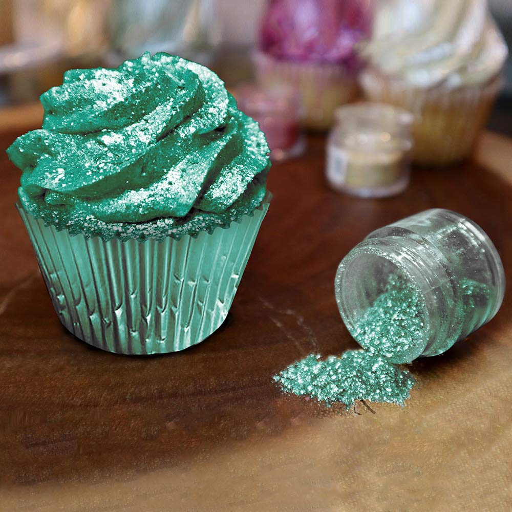 Bakell Emerald Green Tinker Dust - (45g 1x Shaker Jar) | Add a Radiant Touch to Desserts and Beverages with Edible Glitter!