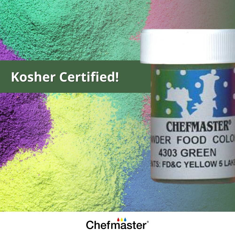 Chefmaster Yellow Dry Powder Candy Color | Vibrant Shades | Chocolate, Macarons, Fondant | Decorating | Professional-Grade Dye | Easy-to-Use | Manufactured in USA | 3 grams