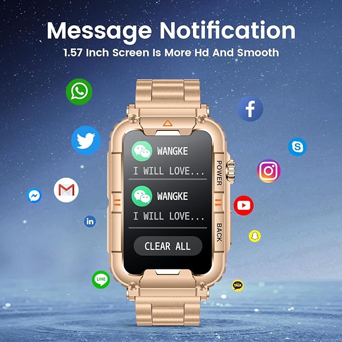 Smartwatch for Women Fitness Tracker Watch: Smart Watch with Answer/Make Call Heart Rate Blood Pressure Sleep Monitor Step Counter 100+ Sports Modes Waterproof 1.57" Activity Trackers for Android iOS