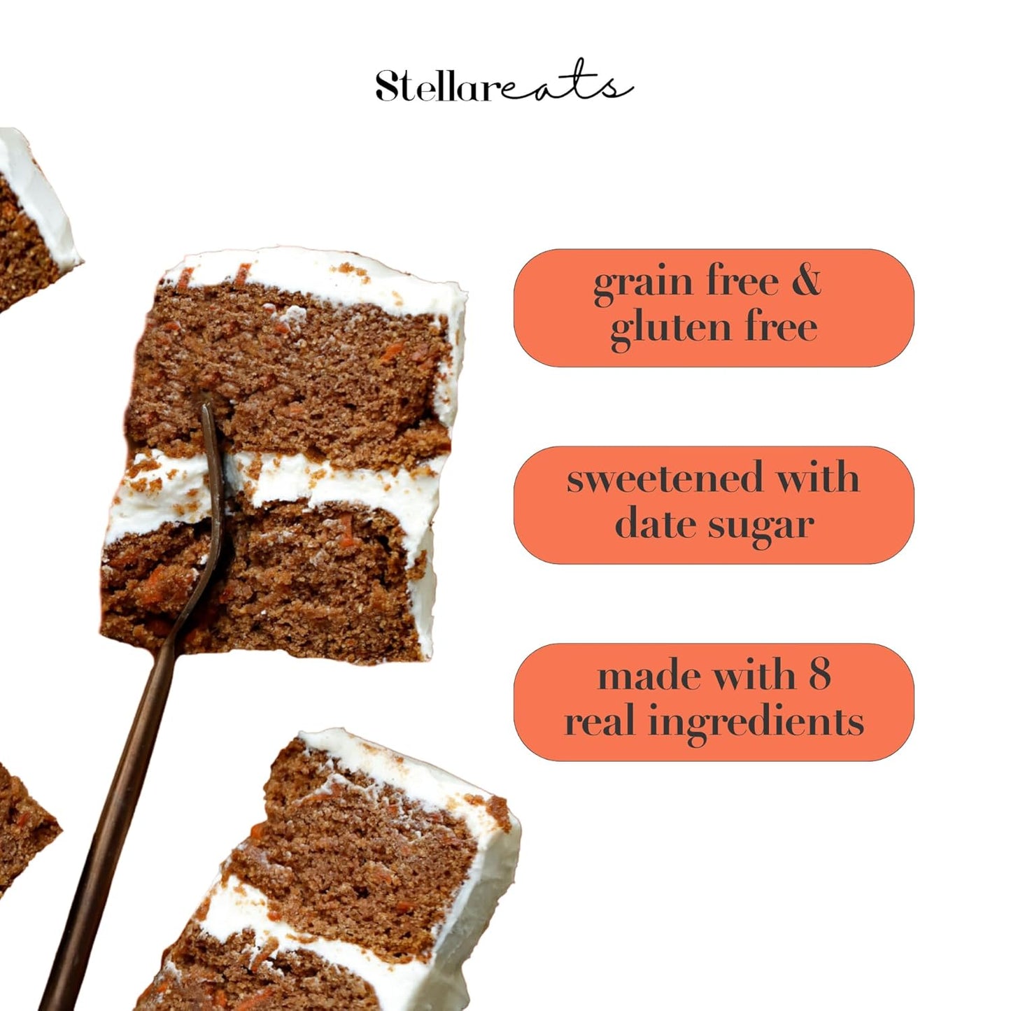 Stellar Eats Grain-Free Carrot Cake & Muffin Baking Mix | Gluten-Free, Dairy-Free, Plant-Based, Paleo-Friendly | Sweetened with Date Sugar | Almond Flour-Based | Makes 1 Loaf or 12 Muffins | 1 Pack