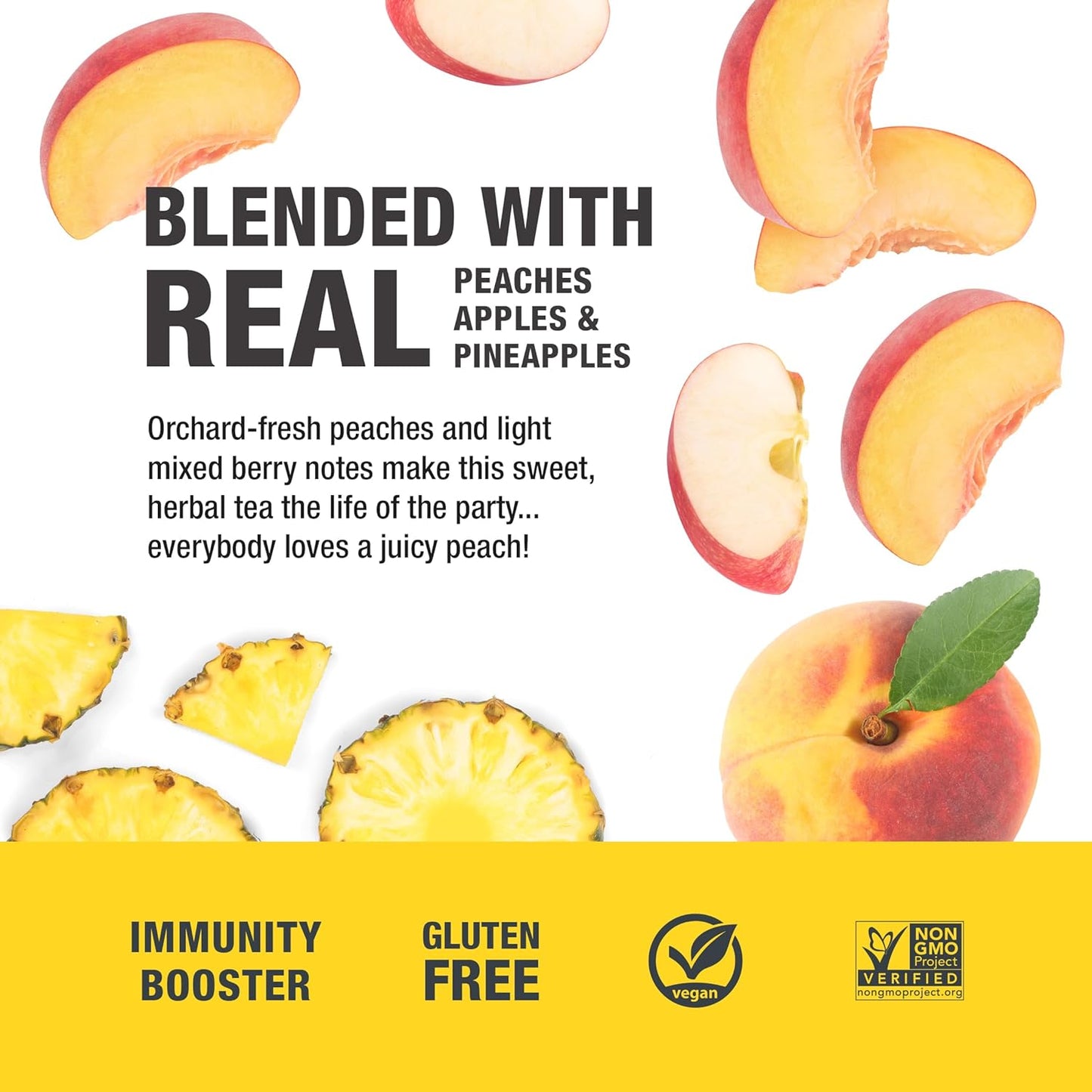 Tiesta Tea - Peach Party, Peach Hibiscus Herbal Tea, Premium Loose Leaf Tea Blend, Non-Caffeinated Fruit Tea, Make Hot or Iced & Up to 200 Cups, 16 oz Resealable Pouch