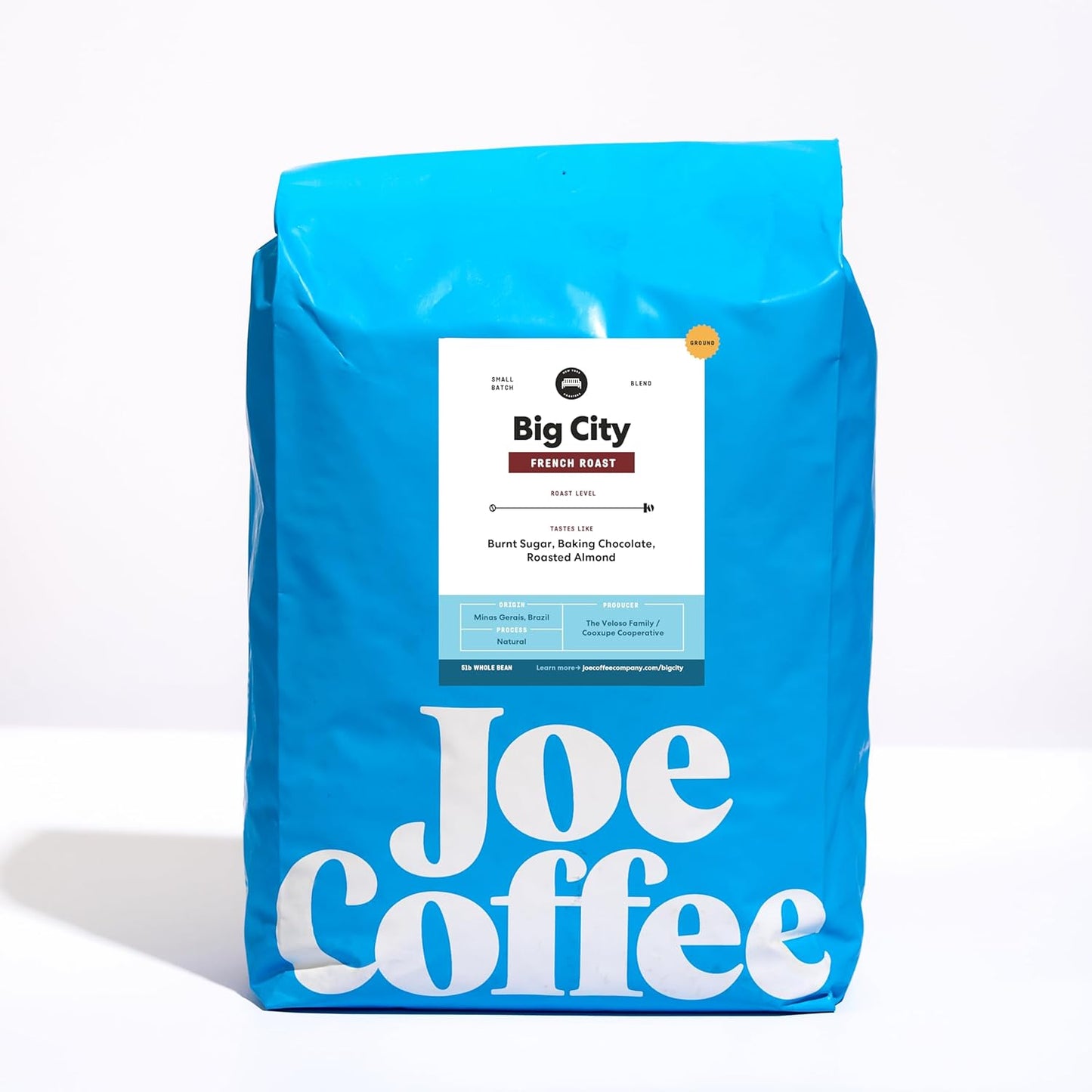 Joe Coffee Company - Big City Ground Specialty Coffee, 5 lb Bag | NYC Roaster, Rainforest Alliance Certified, Kosher, Climate-Friendly