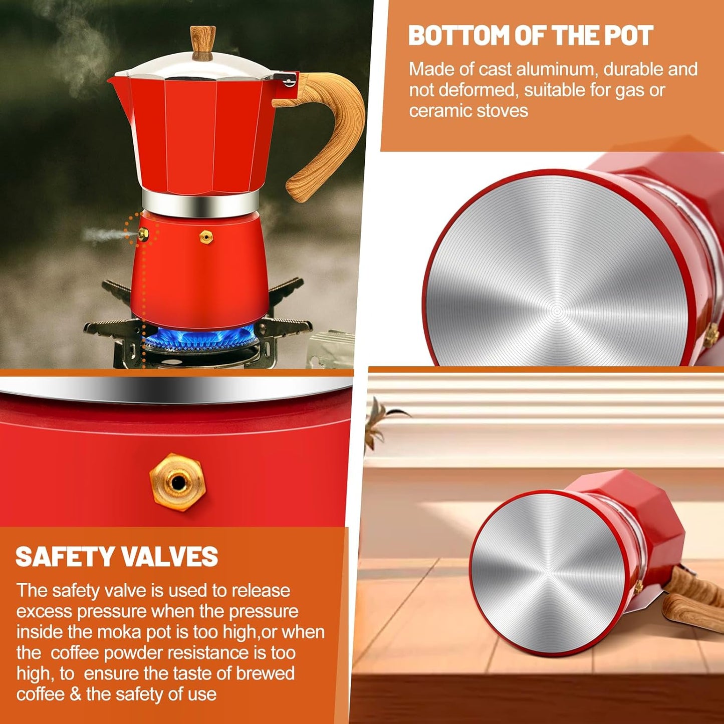 12 Cup Aluminum Espresso Stovetop Moka Pot Express Coffee Maker Percolator Italian Classic Mocha Coffee Machine for Italian and Cuban Cafe Brewing for Home & Camping 600ml 20oz