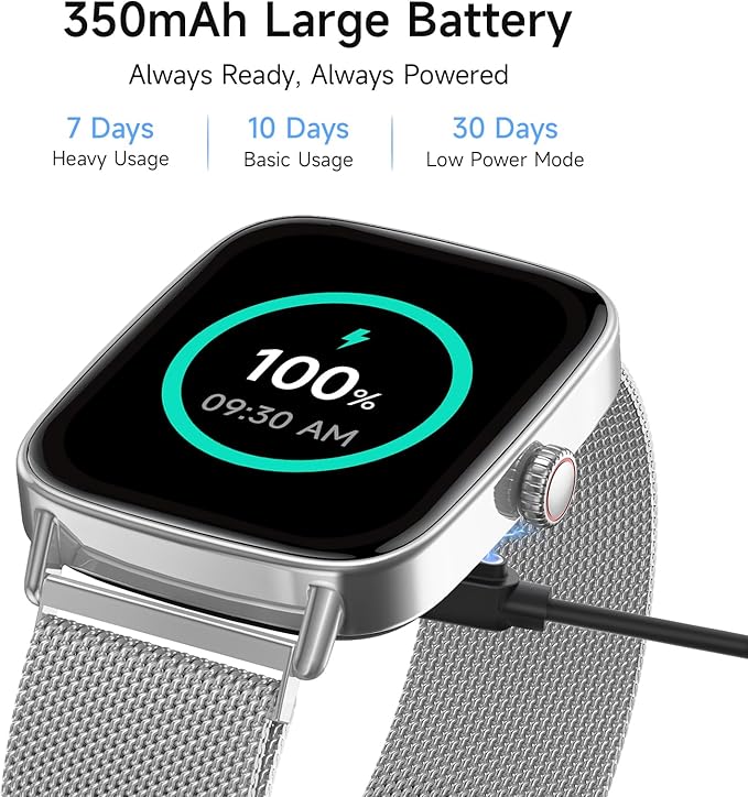 Smart Watch, 1.85" HD Smartwatch for Men Women (Answer/Make Calls), 100+ Sport Fitness Watch with Heart Rate/Sleep/SpO2 Monitor, IP68 Waterproof Reloj Inteligente Compatible iPhone/Samsung/Android
